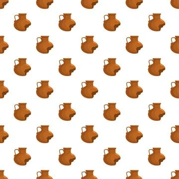 Broken earthenware jug pattern repeating background Illustration