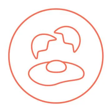 Broken egg and shells line icon Stock Illustration