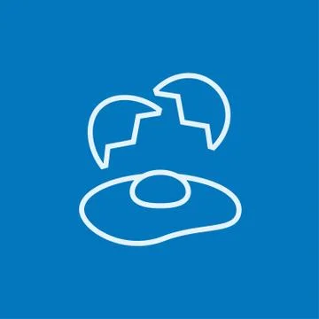 Broken egg and shells line icon Stock Illustration