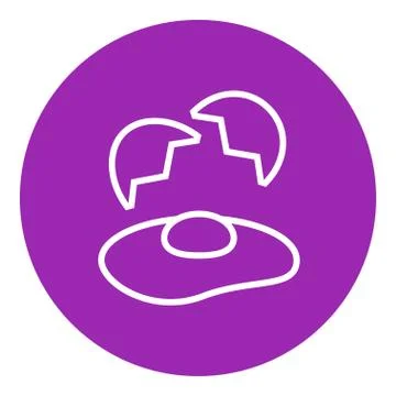 Broken egg and shells line icon Stock Illustration