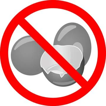 A broken egg with a forbidden sign. Stock Illustration