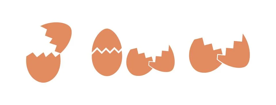 Broken egg Icon. Broken egg Flat Icon Symbol Vector Illustration イラスト素材