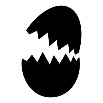 Broken Egg icon, shell easter symbol, healthy nature food, vector illustratio Illustrazione stock