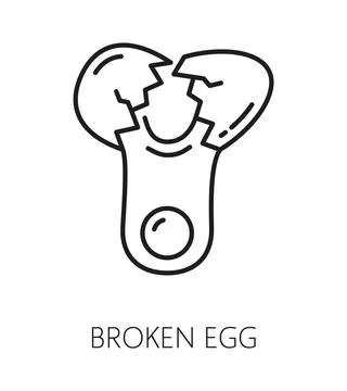 Broken egg ingredient for bakery and pastry food Stock Illustration