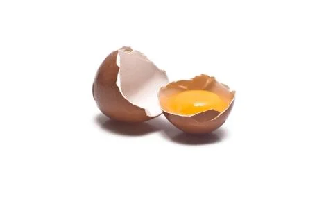 Broken egg isolated Stock Photos