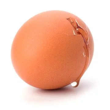 Broken egg isolated on white background Stock Photos