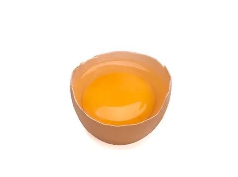 Broken egg isolated on white background Stock Photos
