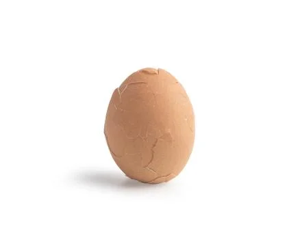 Broken egg isolated on the white background Foto stock