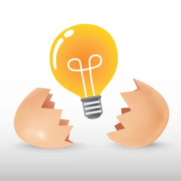 Broken egg the lamp Stock Illustration