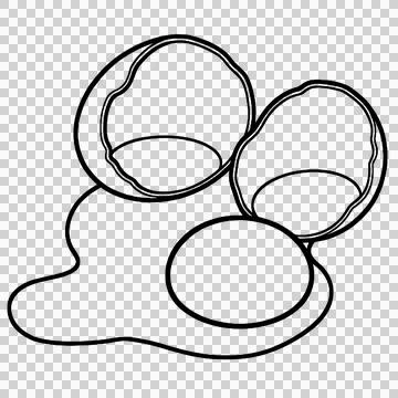 Broken egg line art Stock-Illustration