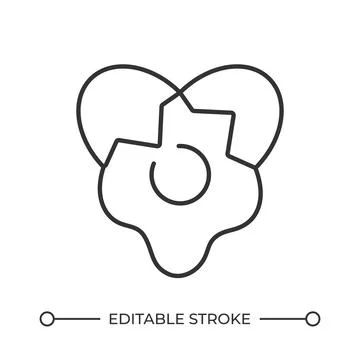 Broken egg line icon Stock Illustration