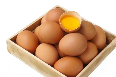 A broken egg in a number of eggs Stock Photos