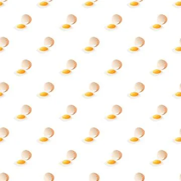 Broken egg seamless pattern with raw yolk Stock Illustration