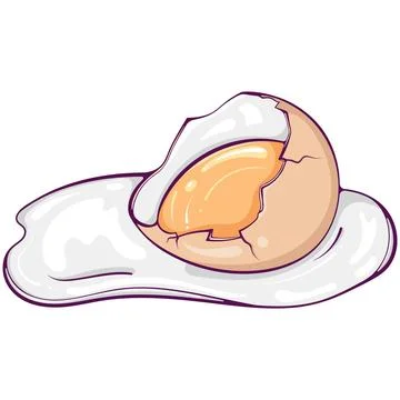 Broken egg with shell color Stock Illustration
