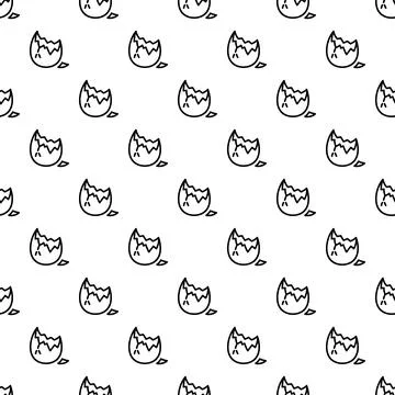 Broken egg shell creating a repeating graphic design Illustrazione stock