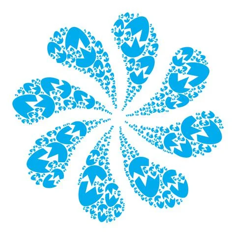 Broken Egg Shell Icon Centrifugal Flower Cluster Stock Illustration