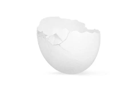 Broken egg shell isolated on white with clipping path Stock Photos