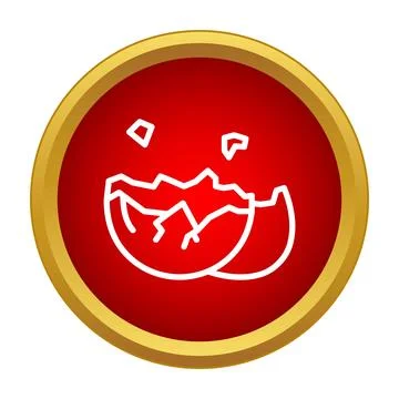 Broken egg shell outline showing fragility icon 스톡 일러스트