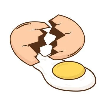 Broken egg shell with yolk 스톡 일러스트