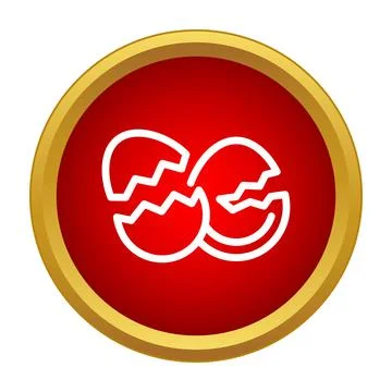Broken egg shells cooking food preparation icon Stock Illustration