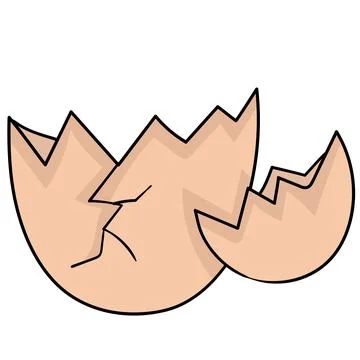 Broken egg shells. doodle icon image Illustrazione stock