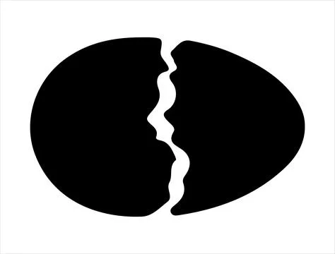 Broken egg silhouette vector art Stock Illustration