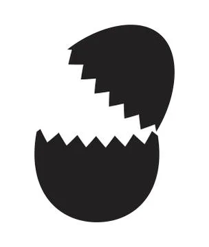 Broken egg silhouette vector symbol icon design. Stock Illustration