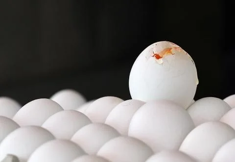 Broken egg on top Stock Photos