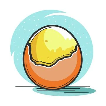 Broken egg vector icon in line style design Stock Illustration