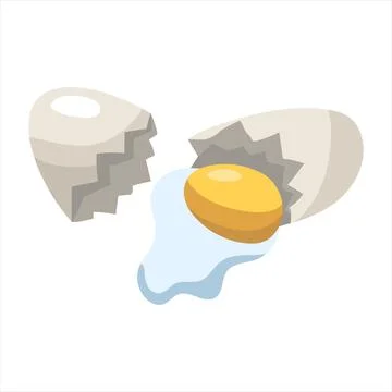 A broken egg. vector illustration on a white background Stock Illustration