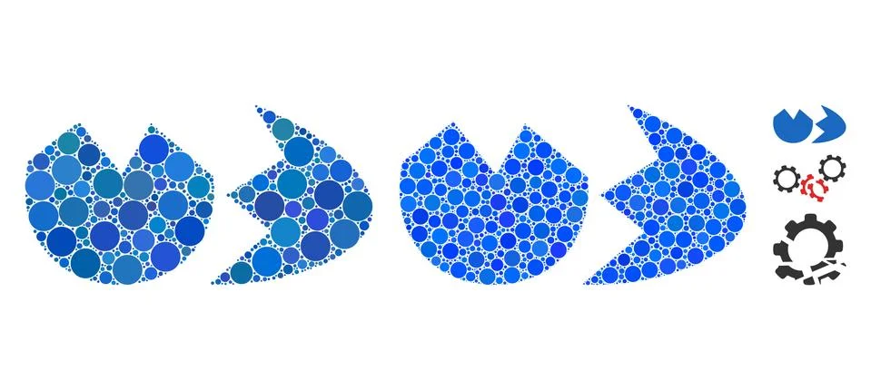 Broken Eggshell Composition Icon of Circle Dots Illustrazione stock