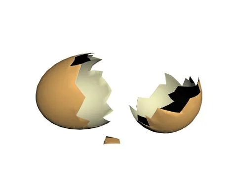 Broken eggshell on the floor イラスト素材