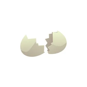 Broken eggshell food waste flat style, vector illustration Stock Illustration