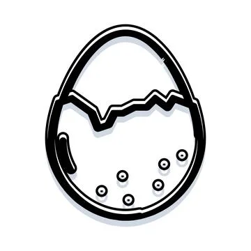 Broken eggshell with hatching concept Illustrazione stock