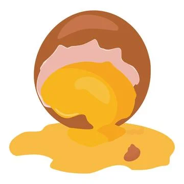 Broken eggshell icon cartoon vector. Chicken food egg Stock Illustration