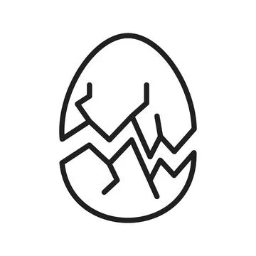 Broken Eggshell Icon Perfect for Culinary and Baking Illustrations 스톡 일러스트