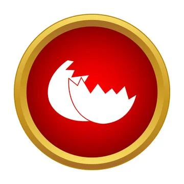 Broken eggshell icon symbolizing fragility and opportunity Stock Illustration