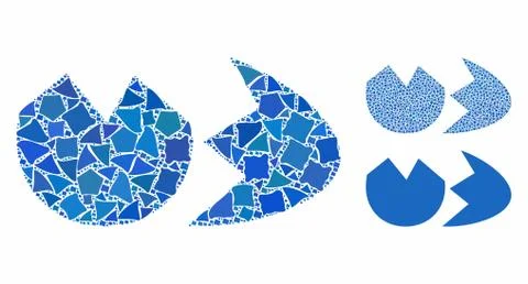 Broken eggshell Mosaic Icon of Unequal Elements Illustrazione stock