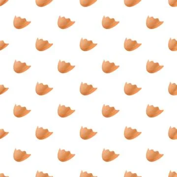 Broken eggshell pieces forming seamless pattern 스톡 일러스트