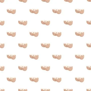 Broken eggshell repeating pattern on white background Stock Illustration