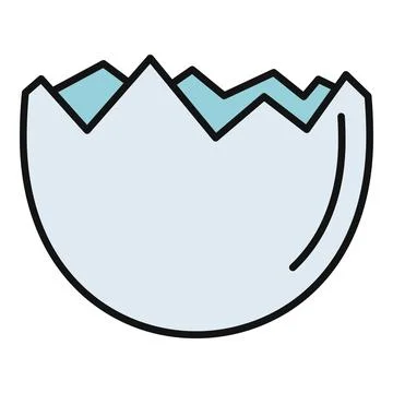 Broken eggshell representing new beginnings and fragility Stock Illustration