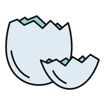 Broken eggshell representing new life and beginning Stock Illustration