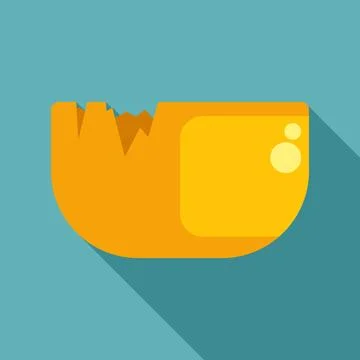 Broken eggshell with yolk flat design illustration Stock Illustration