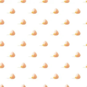 Broken eggshell with yolk seamless pattern background 스톡 일러스트