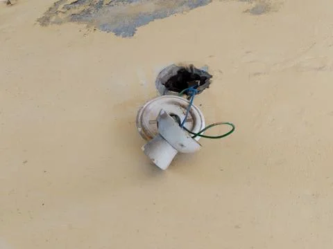 Broken Electric Empty Lamp Socket for Home Interiors and Exterior Decorativ.. Foto stock