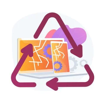 Broken electronics reusing vector concept metaphor. Stock Illustration