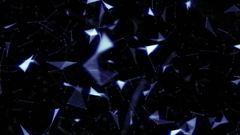 Broken elements fly to the camera. Depth of field.Futuristic technology abstract Stock Footage 96909198