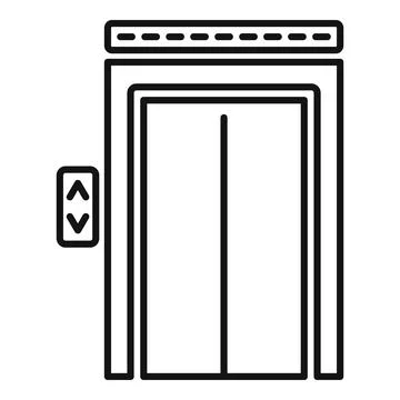 Broken elevator icon, outline style Stock Illustration