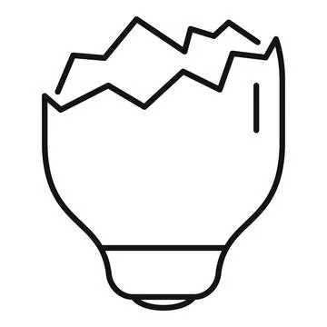 Broken empty egg shell line art icon 스톡 일러스트