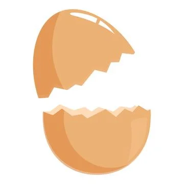 Broken empty eggshell isolated on white background 스톡 일러스트